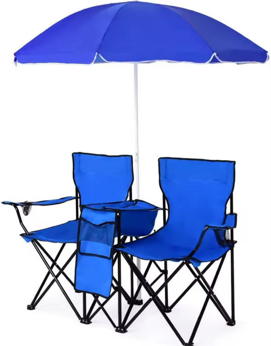 Silla doble con sombrilla nevera y posavasos (Último Stock Verano 2025)